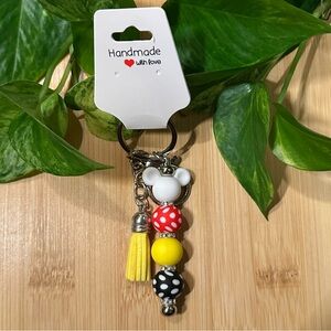 🏰 Mickey Mouse Silicone Beaded Keychain | Handmade ✨